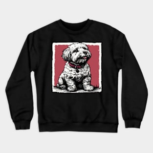 Retro Art Bichon Frisé Dog Lover Crewneck Sweatshirt